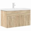 vidaXL Mobile da Bagno con Lavabo Integrato e Rubinetto Rovere Sonoma