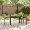 vidaXL Set da Pranzo per Giardino 3 pcs Nero 90 x 90 x 75 cm