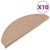 vidaXL Tappetini Autoadesivi per Scale 10pz Beige 65x22,5x3,5 cm
