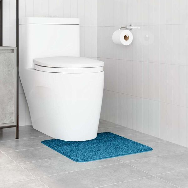 vidaXL Tappeto Antiscivolo per Bagno con Taglio per Toilette Blu