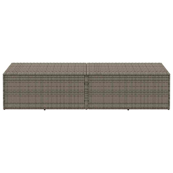 vidaXL Baule da Giardino Grigio 220x50x58 cm in Polyrattan