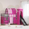 vidaXL Struttura del letto loft per bambini Nero e rosa 99,5 x 190 cm