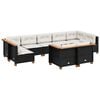vidaXL Set Divani da Giardino 9 pz con Cuscini Nero in Polyrattan
