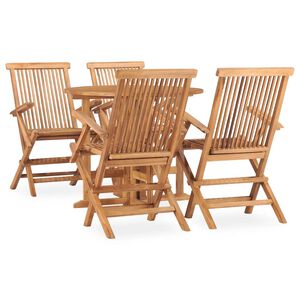 vidaXL Set da Pranzo da Giardino 5 pz Pieghevole in Massello di Teak
