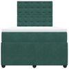 vidaXL Giroletto a Molle con Materasso Verde Scuro 120x190 cm Velluto
