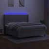 vidaXL Letto a Molle Materasso e LED Grigio Chiaro 160x200 cm Tessuto