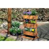 dobar Fioriera Rialzata Verticale con 3 Cassette per Piante Marrone