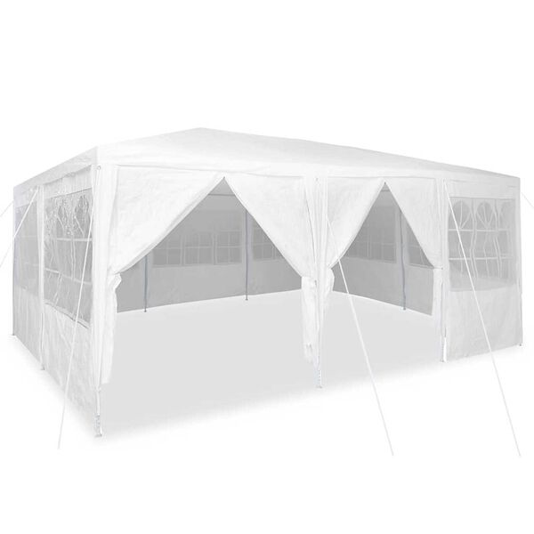 vidaXL Tenda Party Bianco 600 x 400 x 266 cm Polietilene