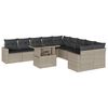 vidaXL Set Divani da Giardino 11 pz con Cuscini in Polyrattan Grigio