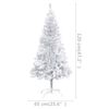 vidaXL Albero di Natale Preilluminato con Palline Argento 120 cm PET