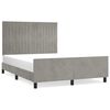 vidaXL Giroletto senza Materasso Grigio Chiaro 140x200 cm Velluto