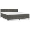 vidaXL Giroletto a Molle con Materasso Grigio Scuro 180x200 cm Velluto