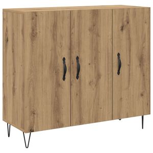 vidaXL Credenza Rovere artigianale 90 x 32,5 x 80 cm Legno multistrato