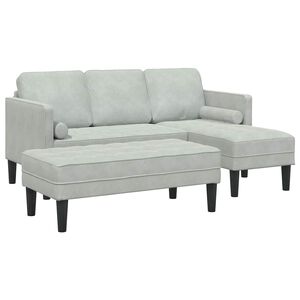 vidaXL Set di divani 2 pz Grigio chiaro Poliestere
