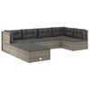 vidaXL Set Divani da Giardino 7 pz con Cuscini in Polyrattan Grigio