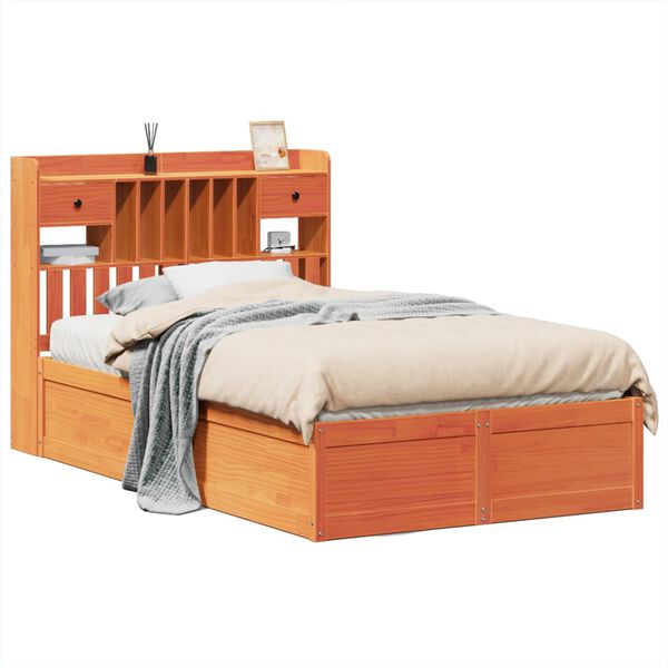vidaXL Letto senza Materasso Marrone Cera 135x190 cm in Legno di Pino