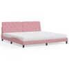 vidaXL Letto con Materasso Rosa 200x200 cm in Velluto