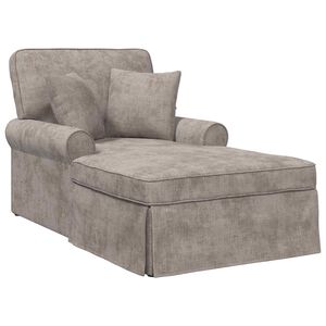 vidaXL Chaise Longe con Gonna con cuscino Sabbia 157 x 91 x 91 cm ARES