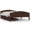 vidaXL Giroletto 2 Cassetti Marrone Scuro 160x200 Legno Massello Pino