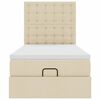 vidaXL Struttura Letto Pouf con Materasso Crema 80x200 cm in Tessuto