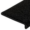 vidaXL Tappetini per scale 20 pz 65x21x4 cm Nero Bordo rettangolare