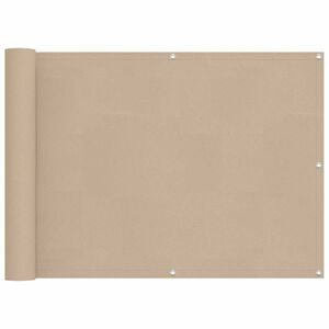 vidaXL Schermo da balcone Beige 75 x 200 cm Oxford alu rivestito in PU