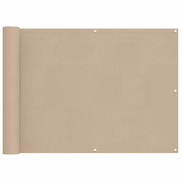 vidaXL Schermo da balcone Beige 75 x 200 cm Oxford alu rivestito in PU