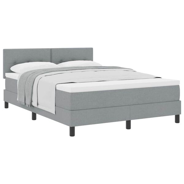 vidaXL Letto box spring con materasso Grigio chiaro 140 x 200 cm
