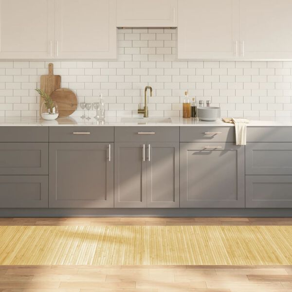 vidaXL Tappeto Rettangolare Natura Chiaro 80x500 cm in Bamb&ugrave;