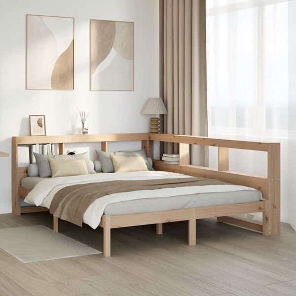 vidaXL Letto Libreria senza Materasso 135x190 cm in Legno di Pino