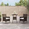 vidaXL Set Bistr&ograve; da Giardino 3 pz con Cuscini in Polyrattan Marrone