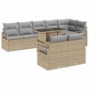 vidaXL Set Divano da Giardino 9 pz Beige Poly Rattan