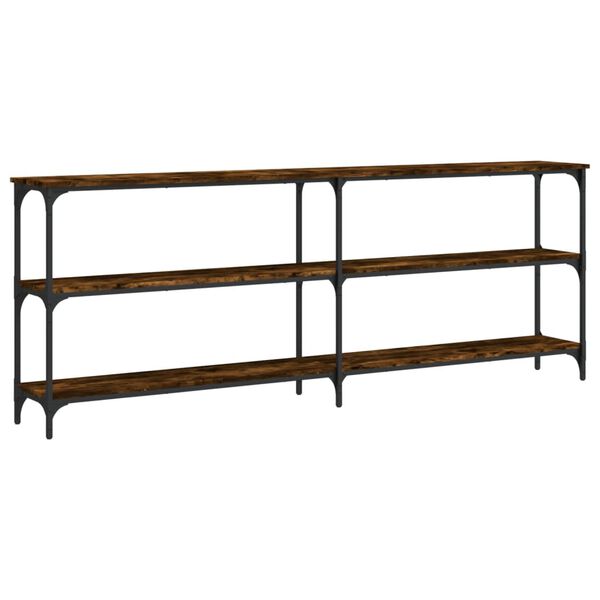 vidaXL Tavolo Consolle Rovere Fumo 200x29x75 cm in Legno Multistrato