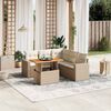 vidaXL Set Divano da Giardino 6 pz con Cuscini Beige in Polyrattan