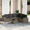 vidaXL Set Divani da Giardino 7 pz con Cuscini Grigio in Polyrattan