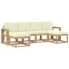 vidaXL Set di divani da esterno 6 pz Bianco e Crema Poliestere