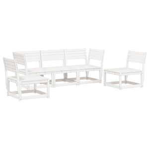 vidaXL Set Salotto da Giardino 5 pz Bianco in Legno Massello di Pino