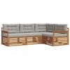 vidaXL Set di divani da esterno 4 pz Grigio Naturale e Chiaro