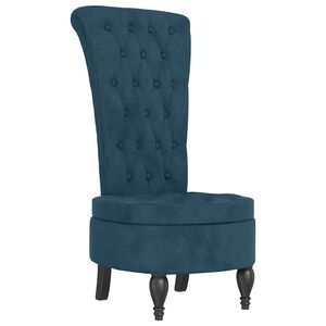 vidaXL Sedia con Schienale Alto Design con Bottoni in Velluto Blu