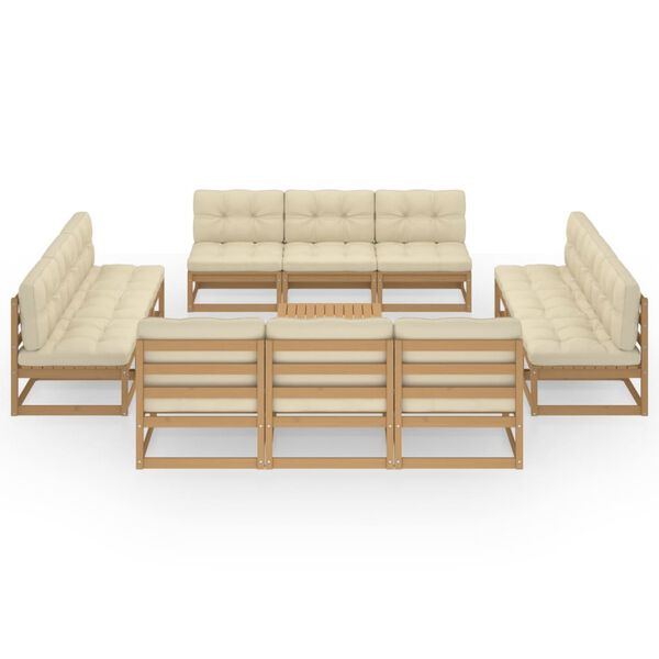 vidaXL Set Divani da Giardino 13 pz con Cuscini Legno Massello di Pino