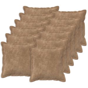 vidaXL Federa 12 pz HOUTEN Tortora 40 x 40 cm Fleece in microfibra
