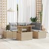 vidaXL Set Divano da Giardino 5 pcs Beige Poly Rattan