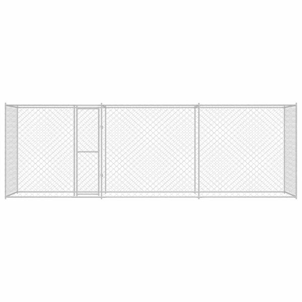vidaXL Gabbia per cani Argento 600 x 200 x 200 cm Acciaio zincato
