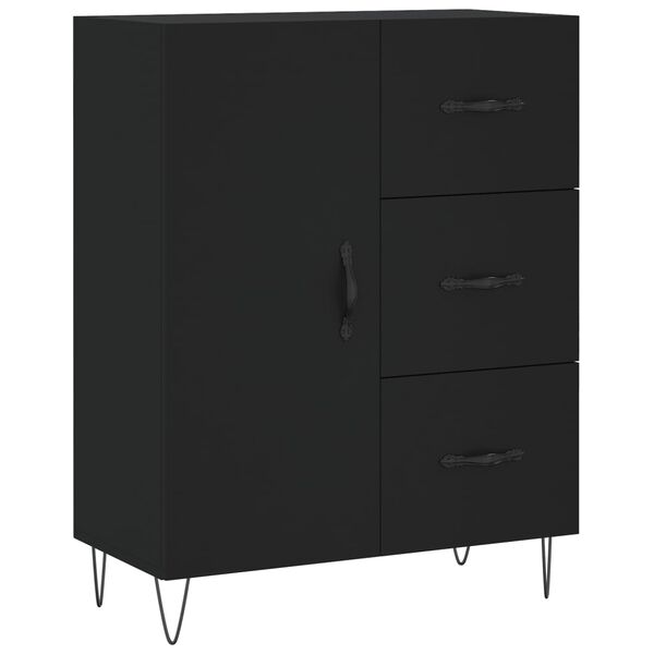 vidaXL Credenza Nera 69,5x34x90 cm in Legno Multistrato