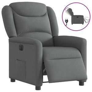 vidaXL Poltrona Elettrica Reclinabile Grigio Scuro in Tessuto