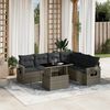 vidaXL Set Divani da Giardino 7 pz con Cuscini Grigio in Polyrattan