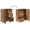 vidaXL Credenza 2 pcs Legno vecchio Legno Stratificato e Vetro