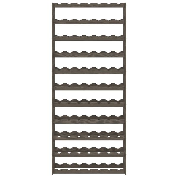 vidaXL Portabottiglie per 77 Bottiglie Grigio Legno Massello di Pino