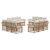 vidaXL Set di divani da esterno 12 pcs Naturale e Bianco Crema