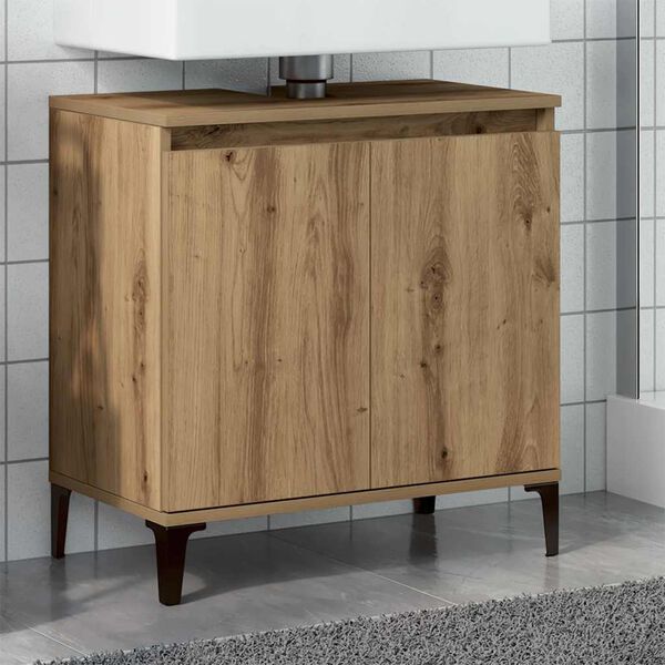 vidaXL Mobile Lavabo Rovere Artigianale 58x33x60 cm Legno Multistrato